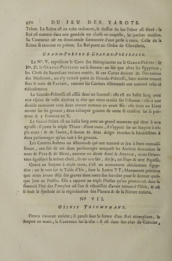 Comte de Mellet, Tarotlar Üzerine Araştırmalar