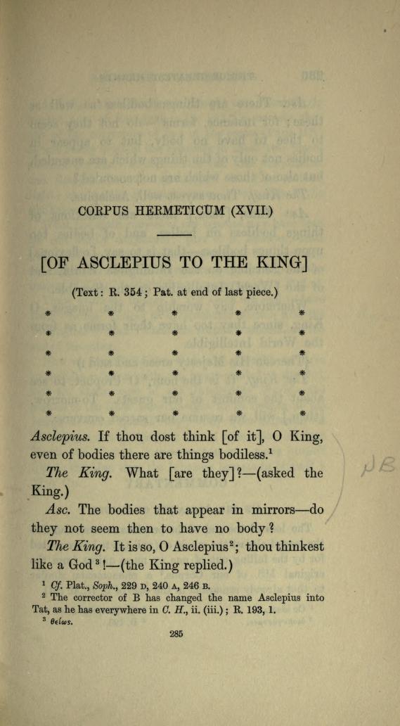 Corpus Hermeticum XVII: Suretler ve Bedensiz Olanlar