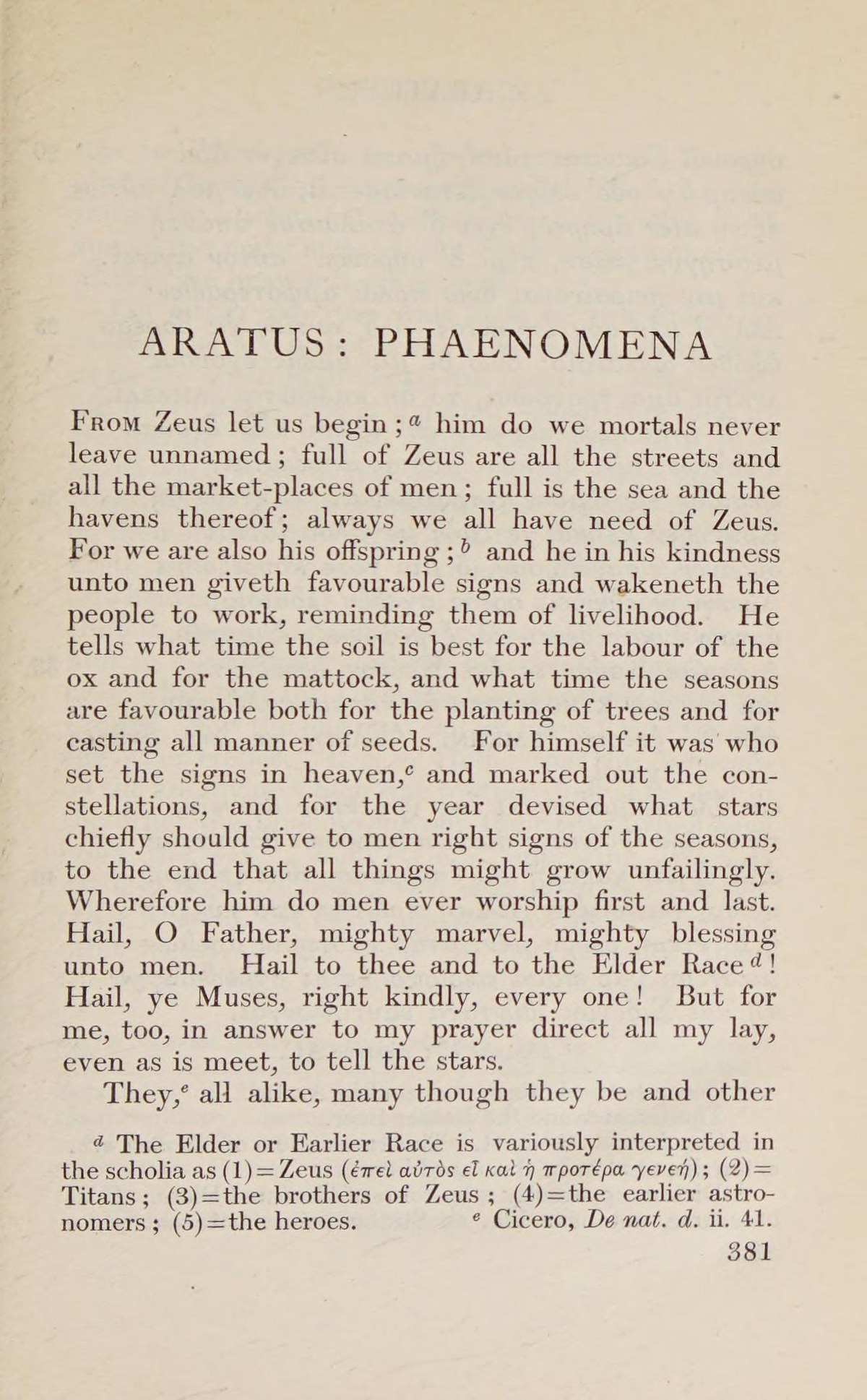 Phainomena: Zeus ile Başlayalım