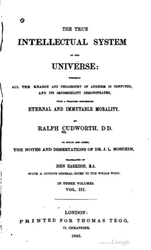 Ralph Cudworth, The True Intellectual System of the Universe: Ateizmin Çürütülmesi